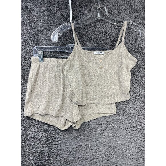 Lot of 3 Ekouaer Two Piece Pajama Set Women M Ribbed Crop Top & Sleepwear Shorts - Picture 2 of 16